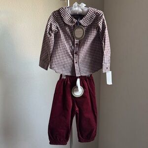 NWT Edgehill Collection X Darby Fallon Clark Button-Front Shirt & Pants Sz 18M